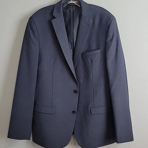 BAR III Slim fit Wool Blend Sport Coat Suit Jacket Men's 44L in blue